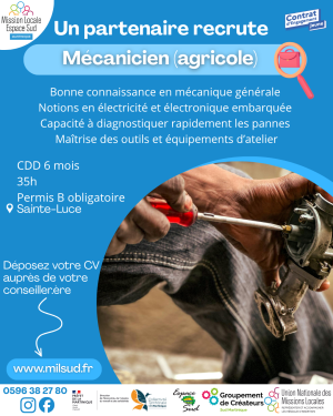 mécanique agricole offre d'emploi
